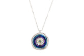 Stylish Design Evil Eye 925 Sterling Silver Necklace studded with CZ